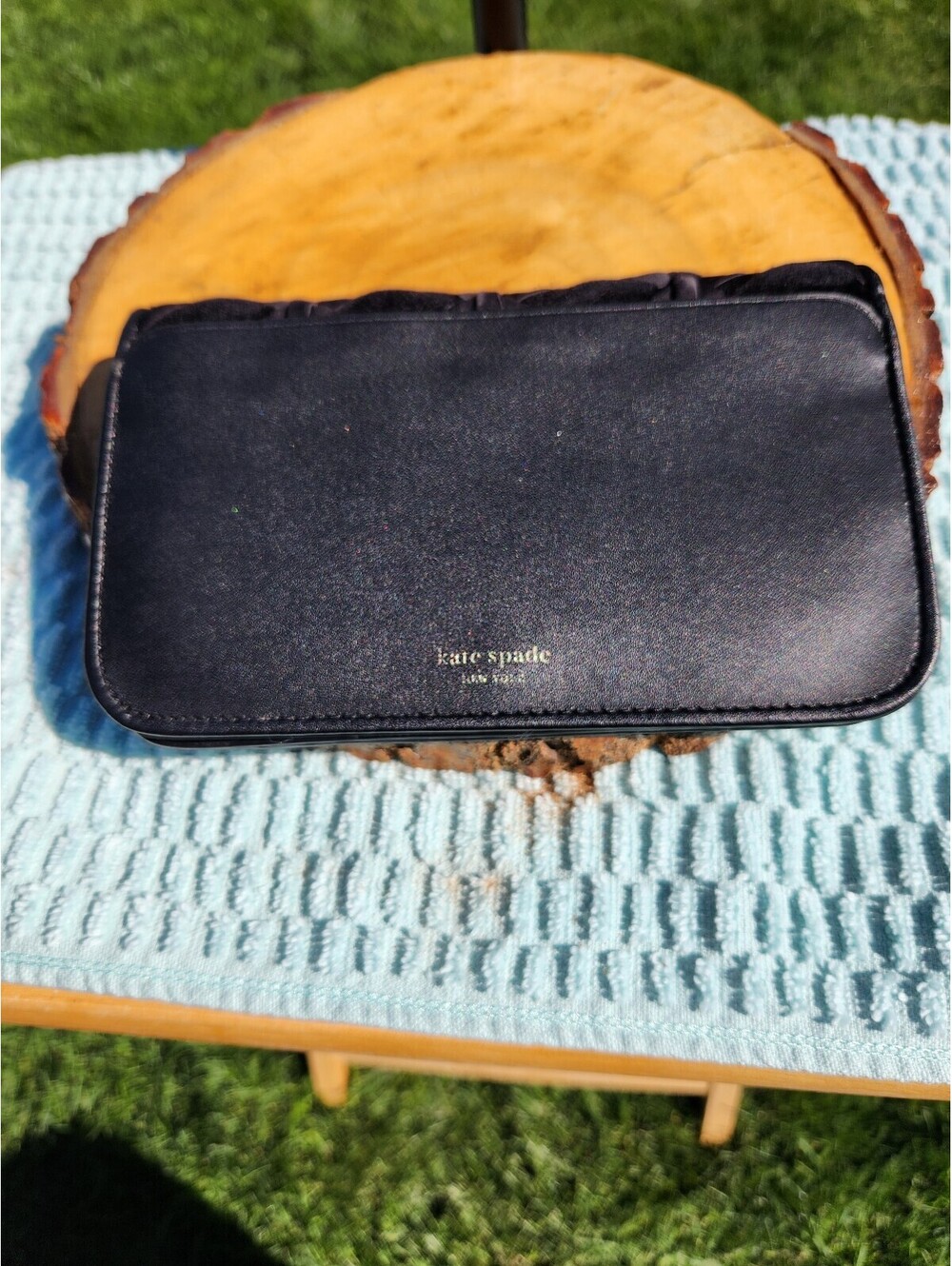 Kate Spade Black Leather Wallet with Scalloped Card Slots